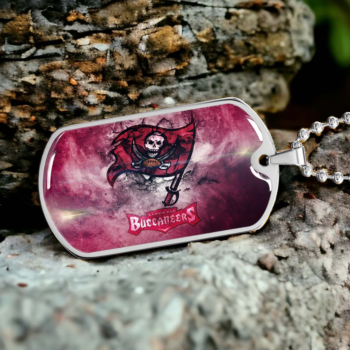 American Football Dog Tag Necklace - AFD081 - Tampa Bay Buccaneers - NFL Teams - Military Ball Chain