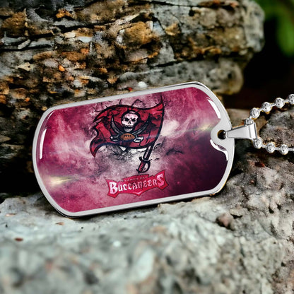 American Football Dog Tag Necklace - AFD081 - Tampa Bay Buccaneers - NFL Teams - Military Ball Chain