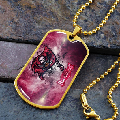 American Football Dog Tag Necklace - AFD081 - Tampa Bay Buccaneers - NFL Teams - Military Ball Chain