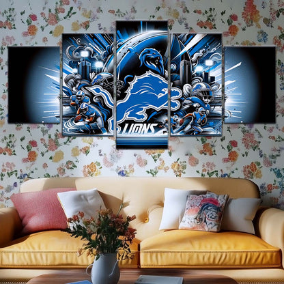 American Football Wall Art - AF5180 - Detroit Lions - NFL Football Team - American Football Poster - American Football Canvas