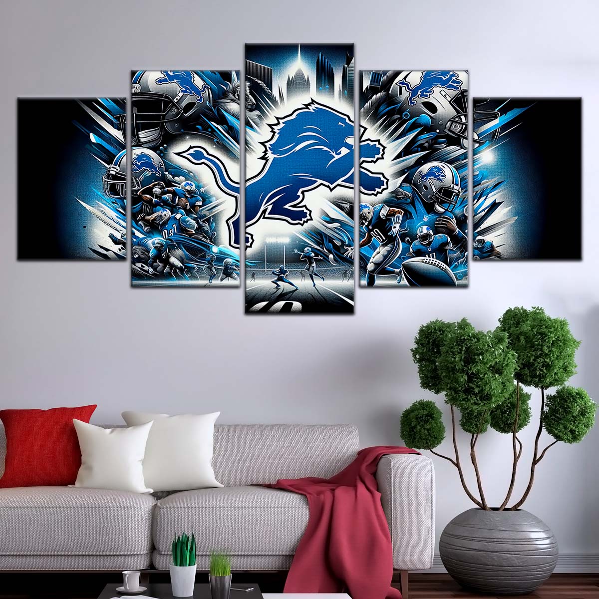 American Football Wall Art - AF5181 - Detroit Lions - NFL Super Bowl - NFL Football Team - American Football Poster - American Football Canvas