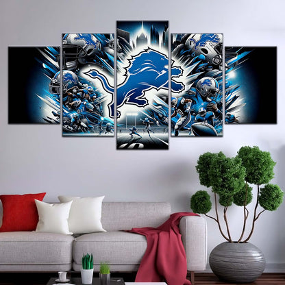 American Football Wall Art - AF5181 - Detroit Lions - NFL Super Bowl - NFL Football Team - American Football Poster - American Football Canvas