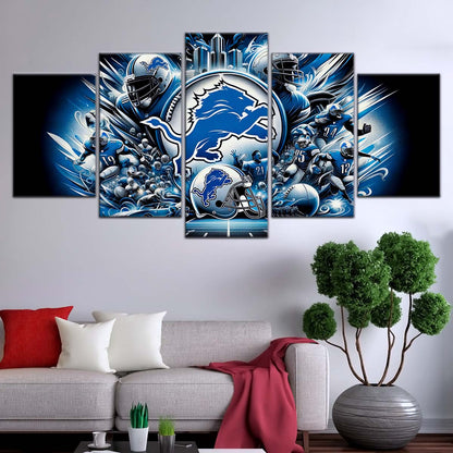 American Football Wall Art - AF5182 - Detroit Lions - NFL Super Bowl Spirit - American Football Poster - American Football Canvas