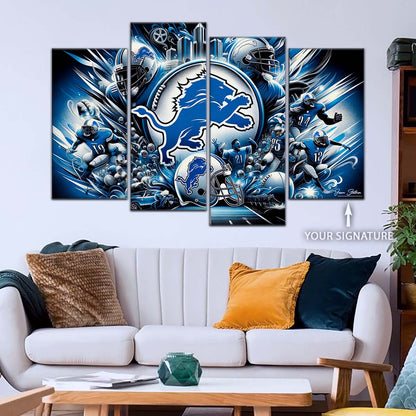 American Football Wall Art - AF5182 - Detroit Lions - NFL Super Bowl Spirit - American Football Poster - American Football Canvas