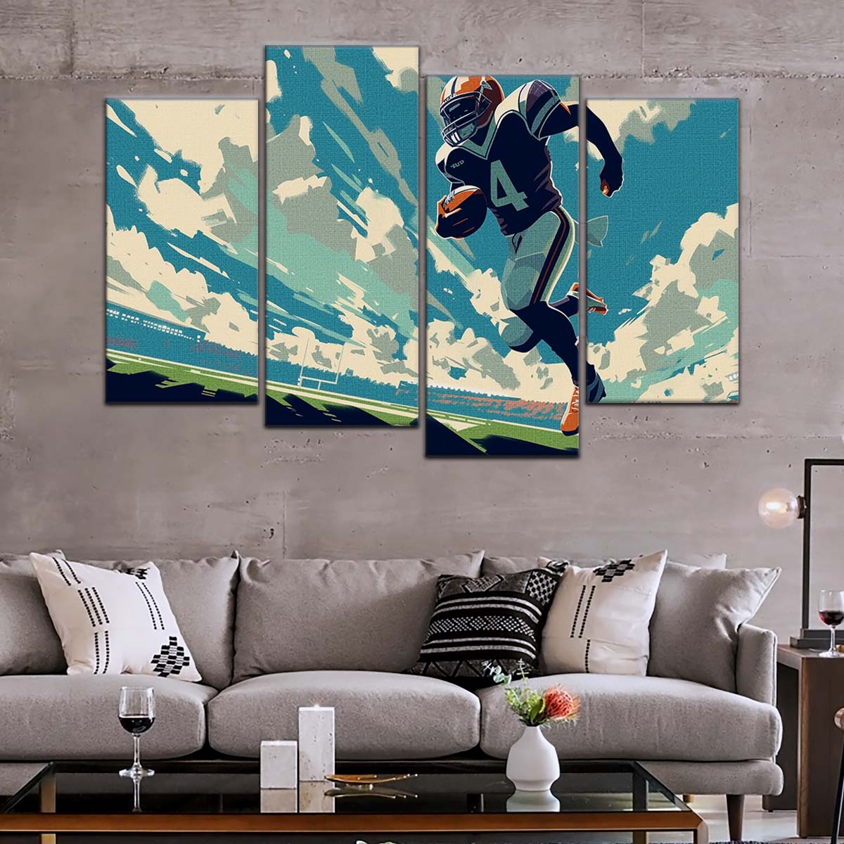 American Football Wall Art - AF5187 - Dynamic NFL Football Touchdown Victory - American Football Poster - American Football Canvas