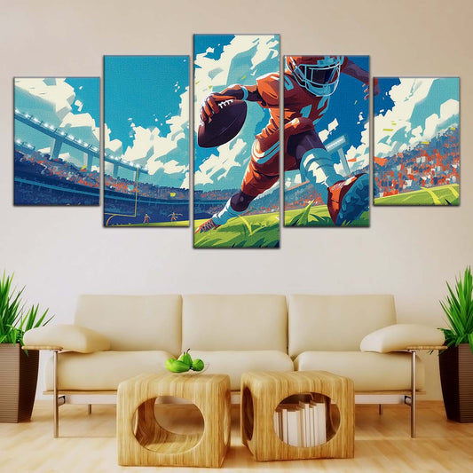 American Football Wall Art - AF5188 - Dynamic NFL Football Touchdown - American Football Poster - American Football Canvas
