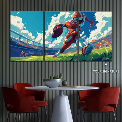 American Football Wall Art - AF5188 - Dynamic NFL Football Touchdown - American Football Poster - American Football Canvas