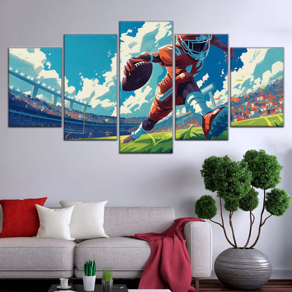 American Football Wall Art - AF5188 - Dynamic NFL Football Touchdown - American Football Poster - American Football Canvas