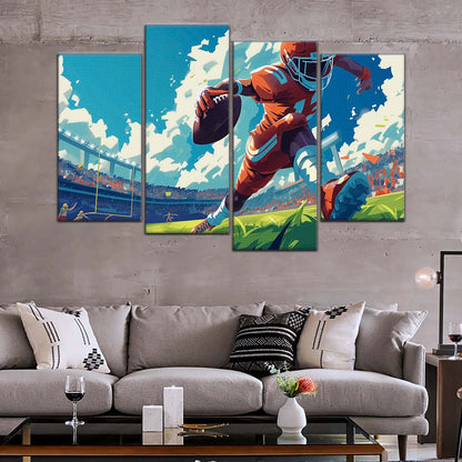 American Football Wall Art - AF5188 - Dynamic NFL Football Touchdown - American Football Poster - American Football Canvas