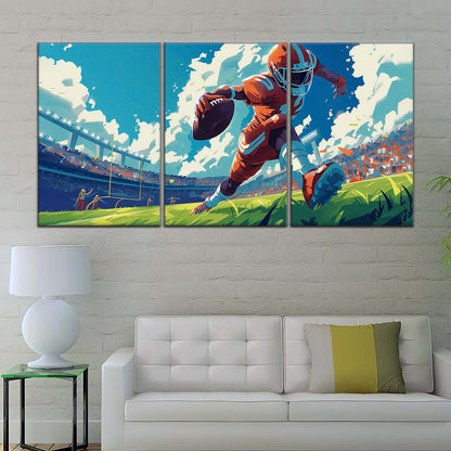 American Football Wall Art - AF5188 - Dynamic NFL Football Touchdown - American Football Poster - American Football Canvas