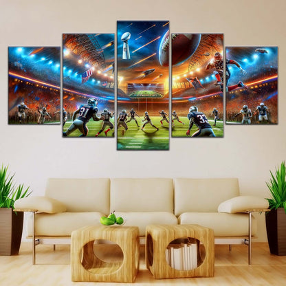 American Football Wall Art - AF5189 - Dynamic NFL Super Bowl Action - American Football Poster - American Football Canvas