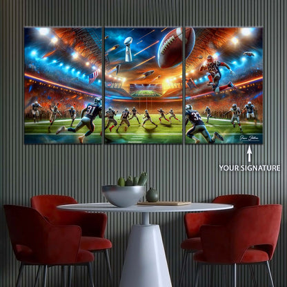 American Football Wall Art - AF5189 - Dynamic NFL Super Bowl Action - American Football Poster - American Football Canvas