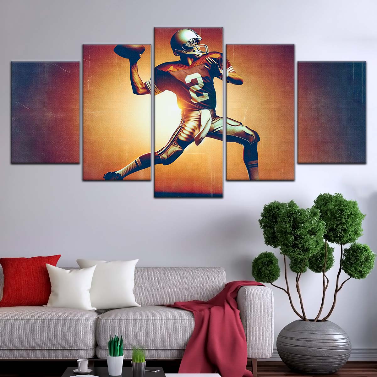 American Football Wall Art - AF5190 - Dynamic Quarterback - American Football Poster - American Football Canvas