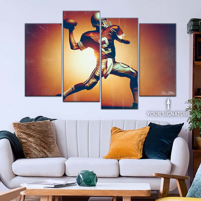 American Football Wall Art - AF5190 - Dynamic Quarterback - American Football Poster - American Football Canvas