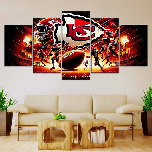 American Football Wall Art - AF5198 - Kansas City Chiefs - Super Bowl NFL Football Sports Team - American Football Poster - American Football Canvas