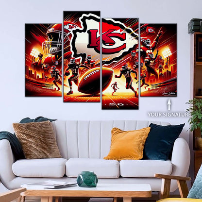 American Football Wall Art - AF5198 - Kansas City Chiefs - Super Bowl NFL Football Sports Team - American Football Poster - American Football Canvas