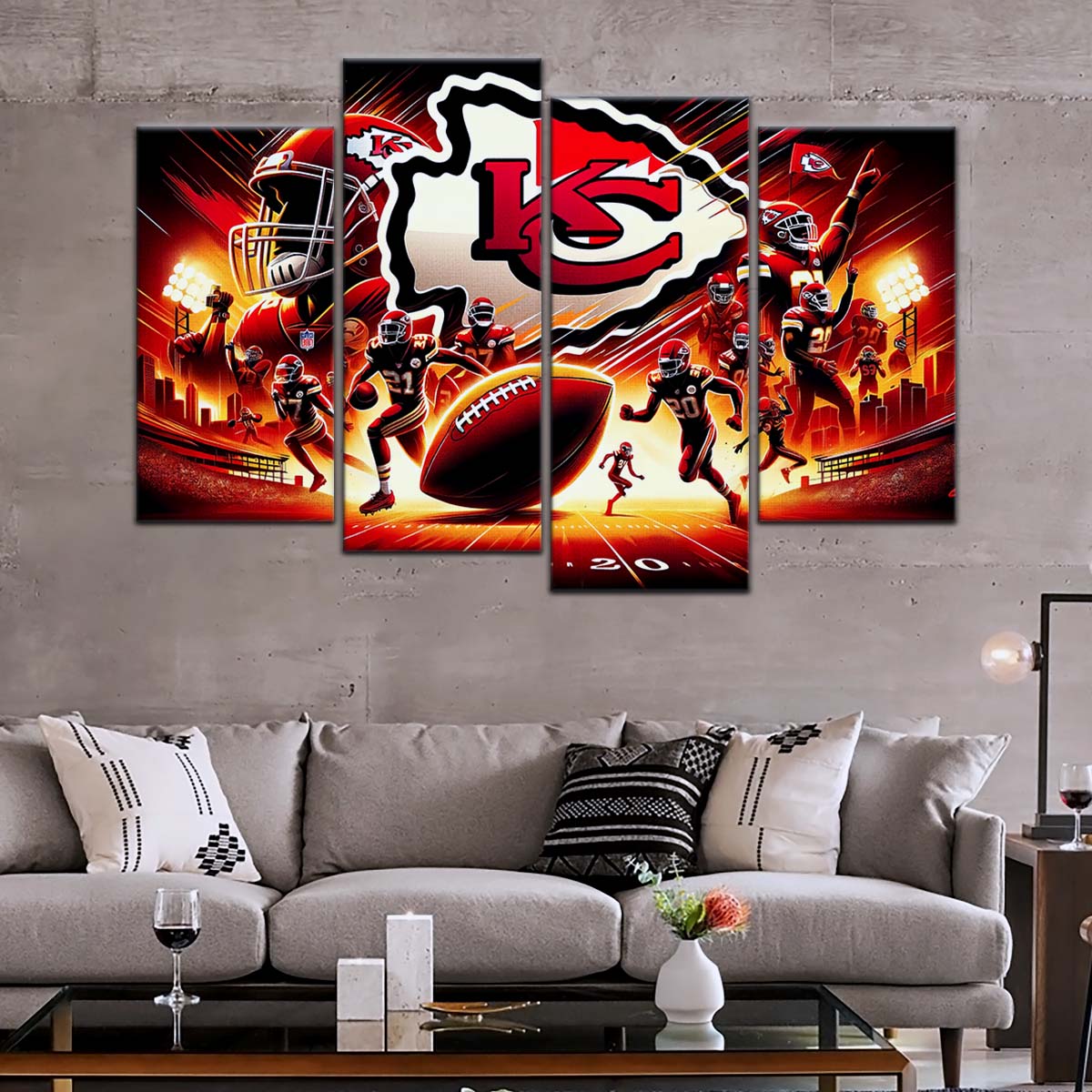 American Football Wall Art - AF5198 - Kansas City Chiefs - Super Bowl NFL Football Sports Team - American Football Poster - American Football Canvas