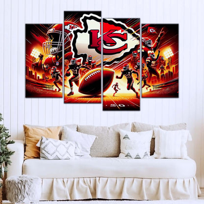 American Football Wall Art - AF5198 - Kansas City Chiefs - Super Bowl NFL Football Sports Team - American Football Poster - American Football Canvas