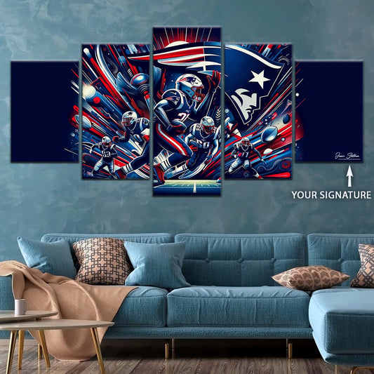 American Football Canvas Wall Art - AF5200 - New England Patriots - NFL Teams