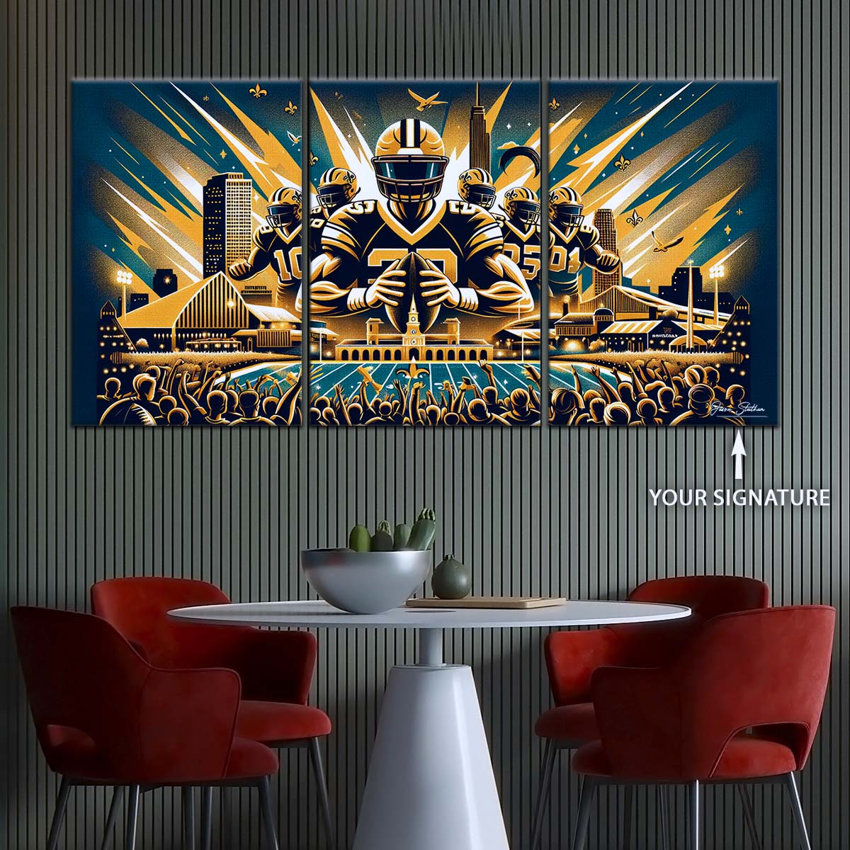 American Football Wall Art - AF5203 - New Orleans Saints - Dynamic NFL Football - American Football Poster - American Football Canvas
