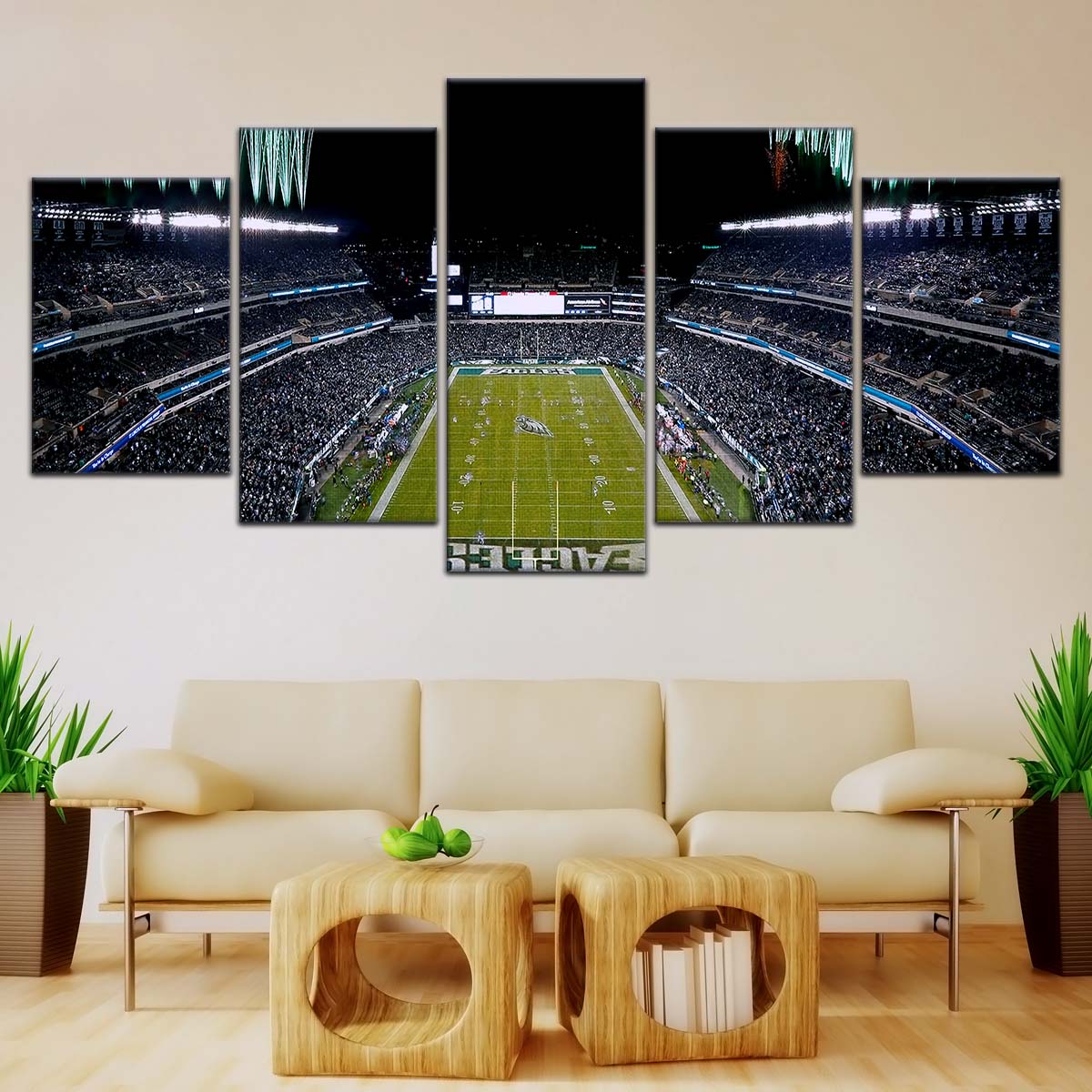 American Football Wall Art - AF5209 - Philadelphia Eagles - Night Game Atmosphere in the Stadium - NFL Football Team - American Football Poster - American Football Canvas