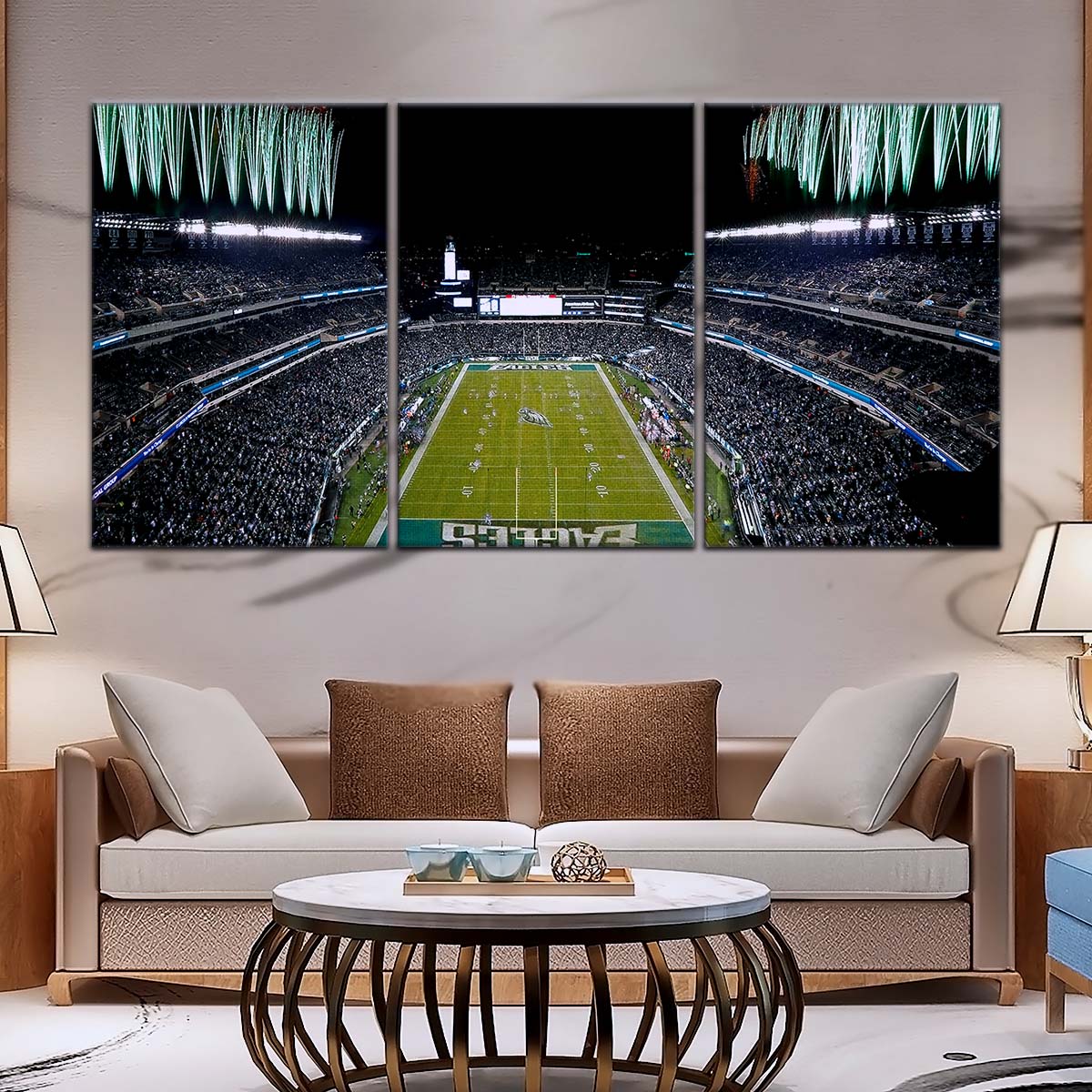 American Football Wall Art - AF5209 - Philadelphia Eagles - Night Game Atmosphere in the Stadium - NFL Football Team - American Football Poster - American Football Canvas