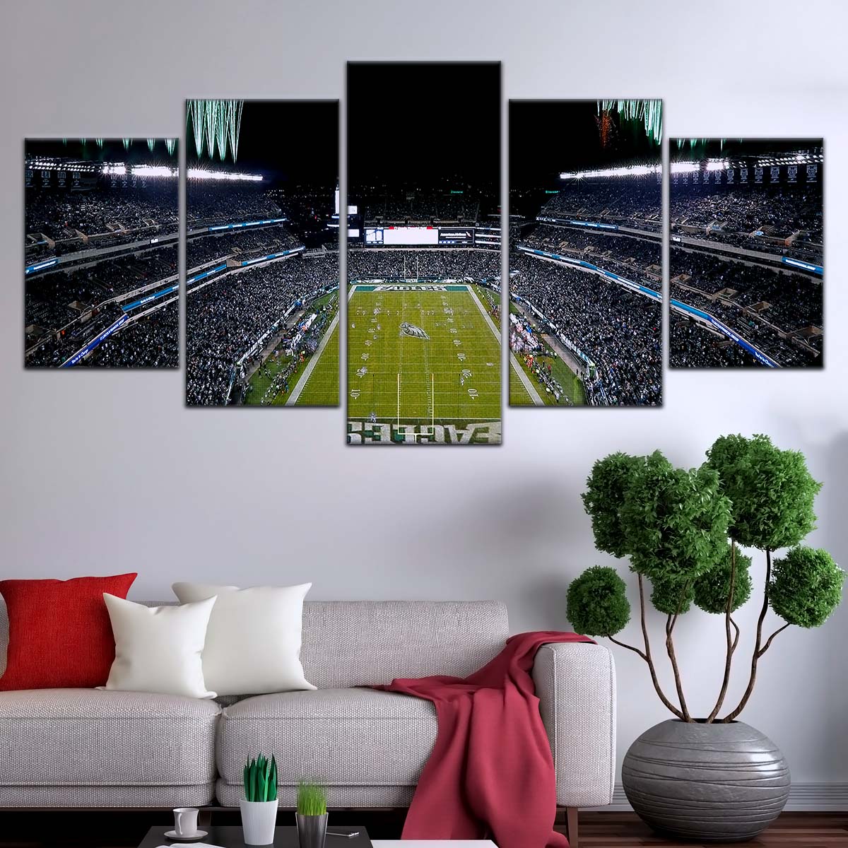 American Football Wall Art - AF5209 - Philadelphia Eagles - Night Game Atmosphere in the Stadium - NFL Football Team - American Football Poster - American Football Canvas