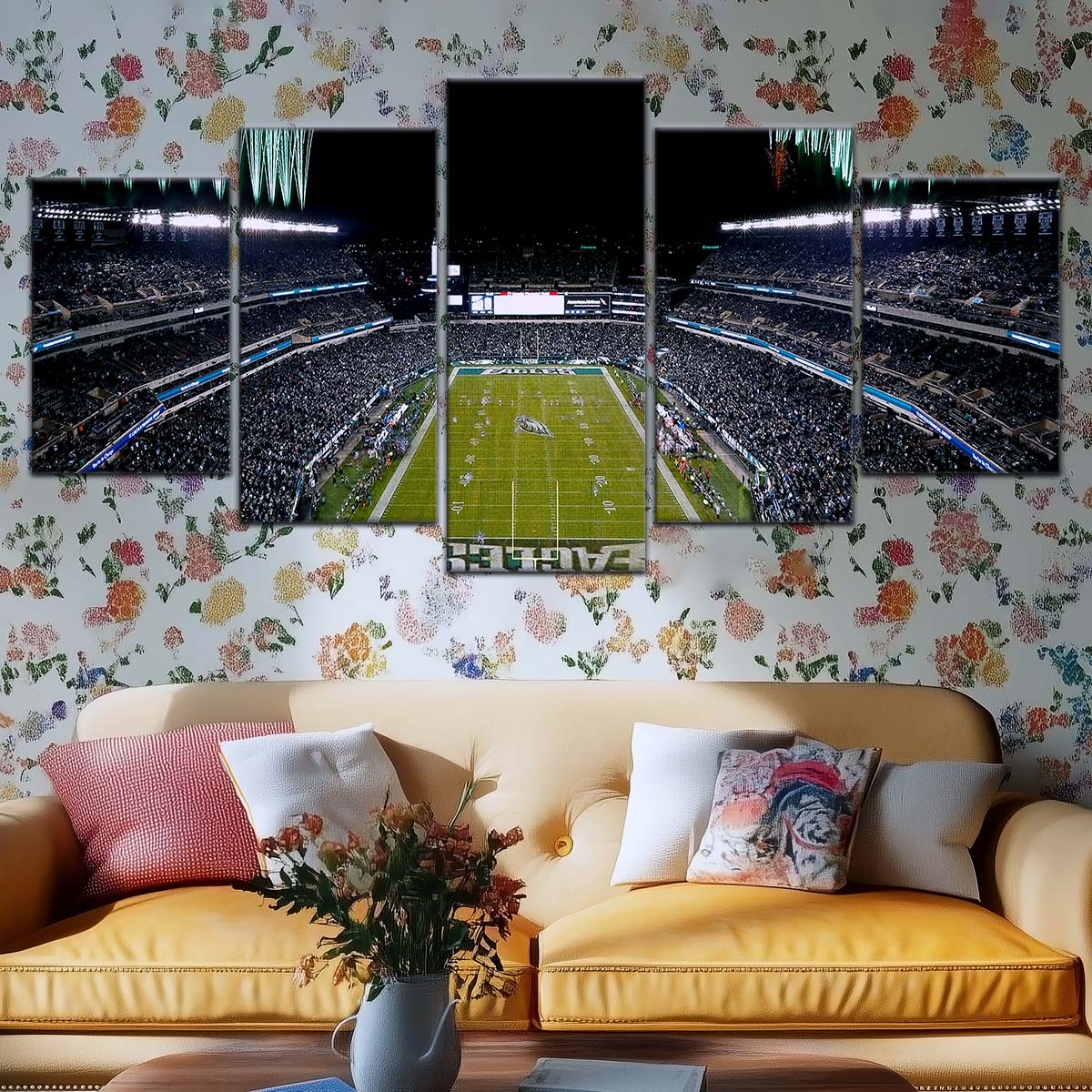 American Football Wall Art - AF5209 - Philadelphia Eagles - Night Game Atmosphere in the Stadium - NFL Football Team - American Football Poster - American Football Canvas