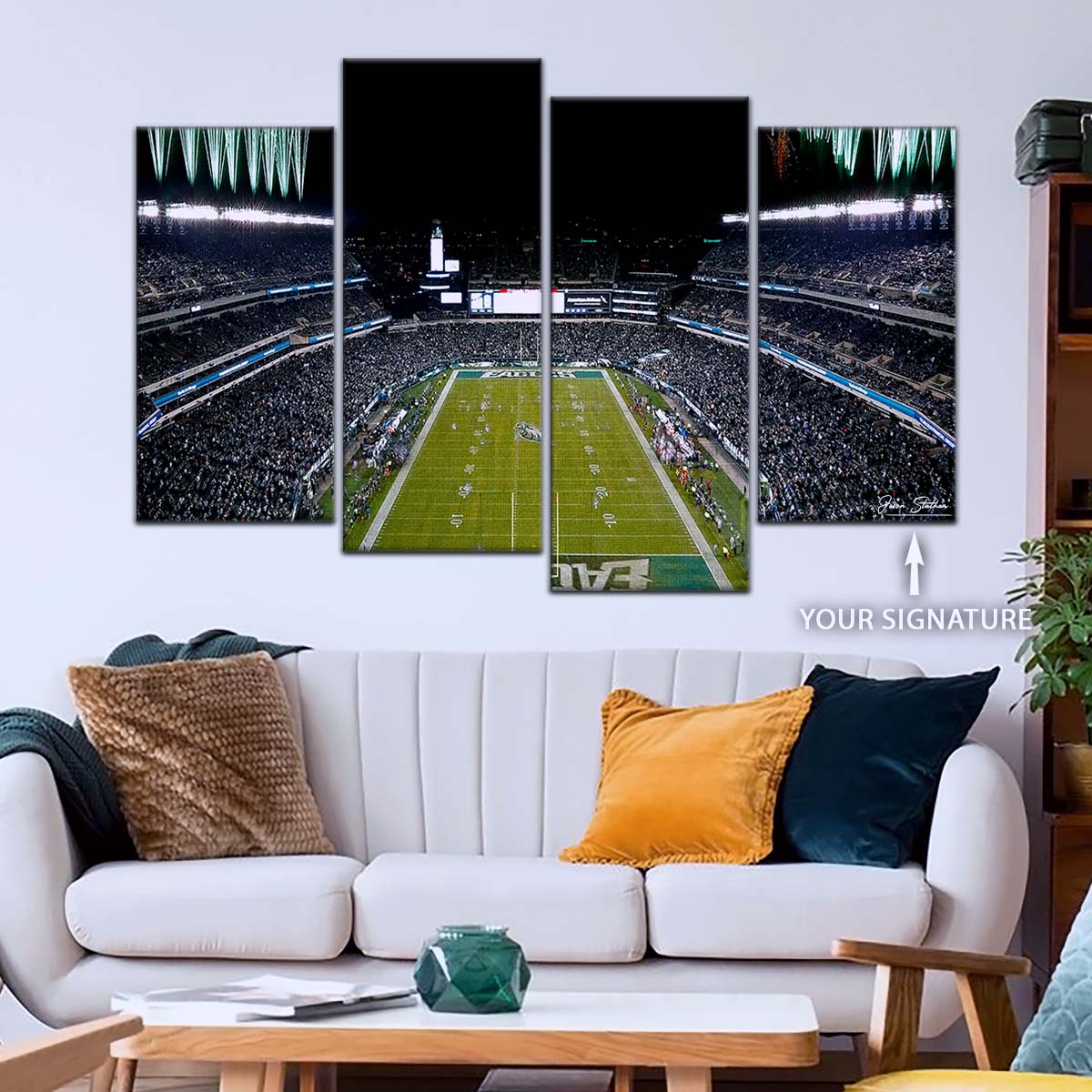 American Football Wall Art - AF5209 - Philadelphia Eagles - Night Game Atmosphere in the Stadium - NFL Football Team - American Football Poster - American Football Canvas