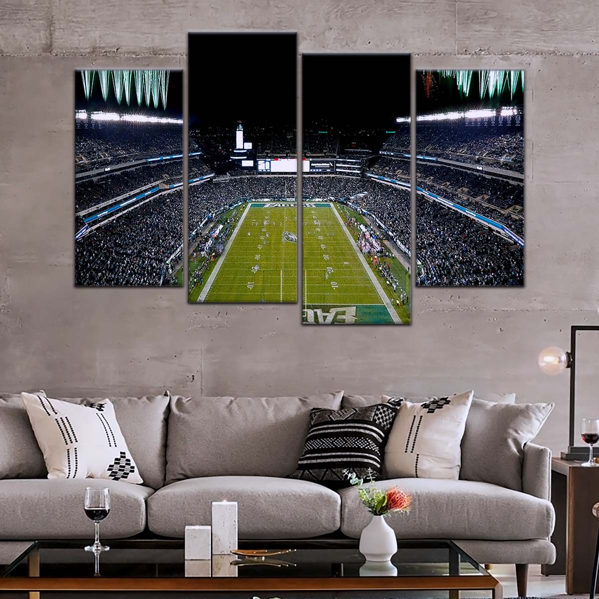 American Football Wall Art - AF5209 - Philadelphia Eagles - Night Game Atmosphere in the Stadium - NFL Football Team - American Football Poster - American Football Canvas