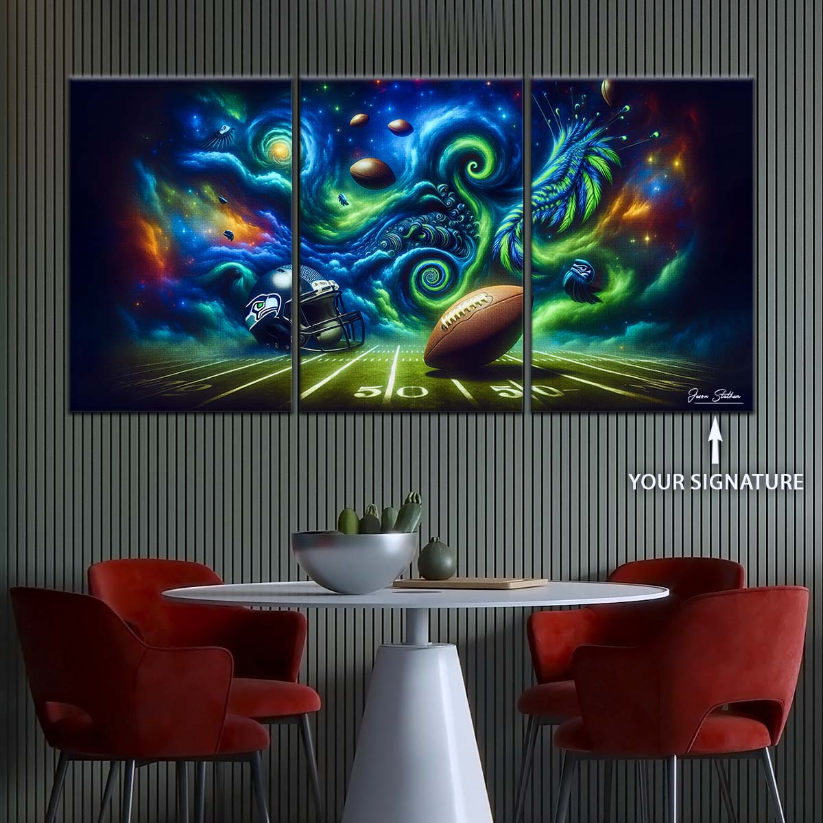 American Football Wall Art - AF5219 - Seattle Seahawks - Cosmic Touchdown - NFL Football Team - American Football Poster - American Football Canvas