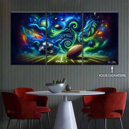 American Football Wall Art - AF5219 - Seattle Seahawks - Cosmic Touchdown - NFL Football Team - American Football Poster - American Football Canvas
