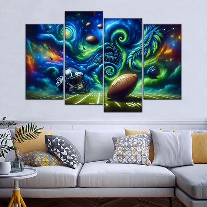American Football Wall Art - AF5219 - Seattle Seahawks - Cosmic Touchdown - NFL Football Team - American Football Poster - American Football Canvas