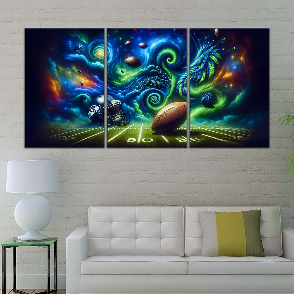 American Football Wall Art - AF5219 - Seattle Seahawks - Cosmic Touchdown - NFL Football Team - American Football Poster - American Football Canvas