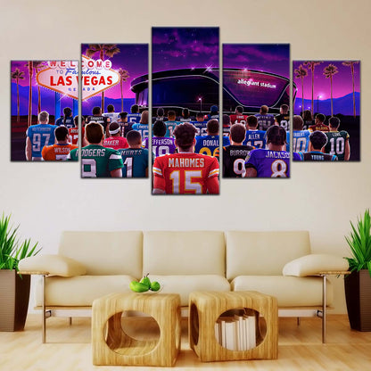 American Football Wall Art - AF5220 - Super Bowl - NFL Stars & Las Vegas Stadium - NFL Football Team - American Football Poster - American Football Canvas