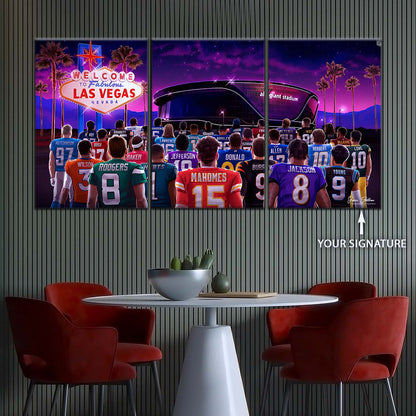 American Football Wall Art - AF5220 - Super Bowl - NFL Stars & Las Vegas Stadium - NFL Football Team - American Football Poster - American Football Canvas