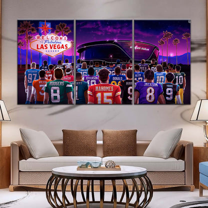 American Football Wall Art - AF5220 - Super Bowl - NFL Stars & Las Vegas Stadium - NFL Football Team - American Football Poster - American Football Canvas