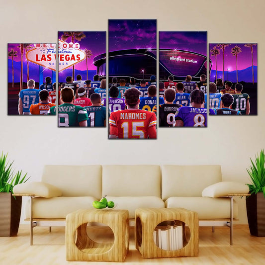 American Football Canvas Wall Art - AF5220 - Super Bowl - NFL Stars & Las Vegas Stadium - NFL Teams