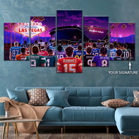 American Football Canvas Wall Art - AF5220 - Super Bowl - NFL Stars & Las Vegas Stadium - NFL Teams