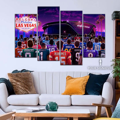 American Football Wall Art - AF5220 - Super Bowl - NFL Stars & Las Vegas Stadium - NFL Football Team - American Football Poster - American Football Canvas