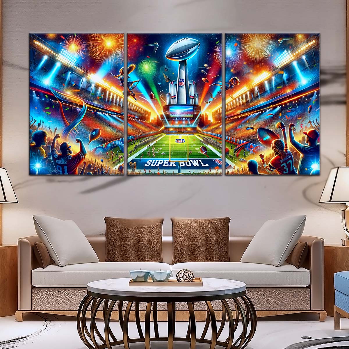 American Football Wall Art - AF5222 - Super Bowl Football Race For The NFL Trophy - American Football Poster - American Football Canvas