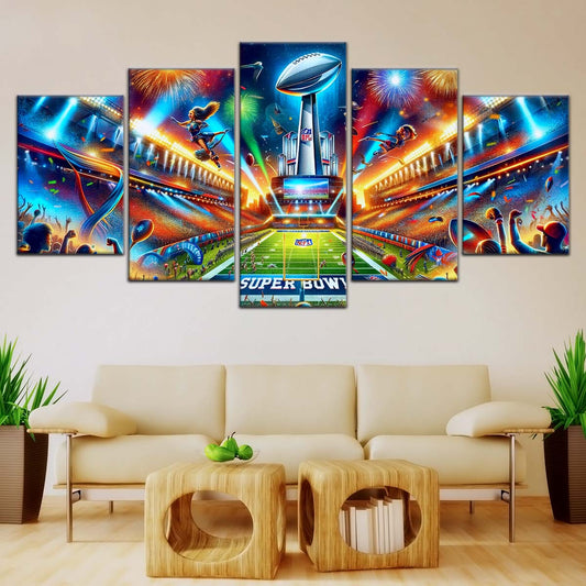 American Football Canvas Wall Art - AF5222 - Super Bowl Football Race For The NFL Trophy