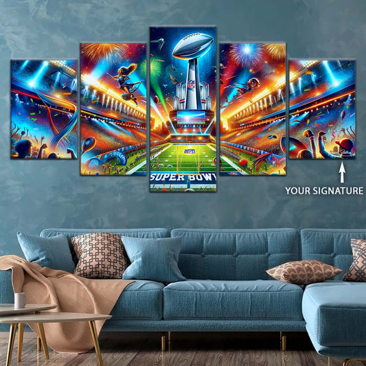 American Football Canvas Wall Art - AF5222 - Super Bowl Football Race For The NFL Trophy