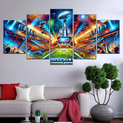 American Football Wall Art - AF5222 - Super Bowl Football Race For The NFL Trophy - American Football Poster - American Football Canvas