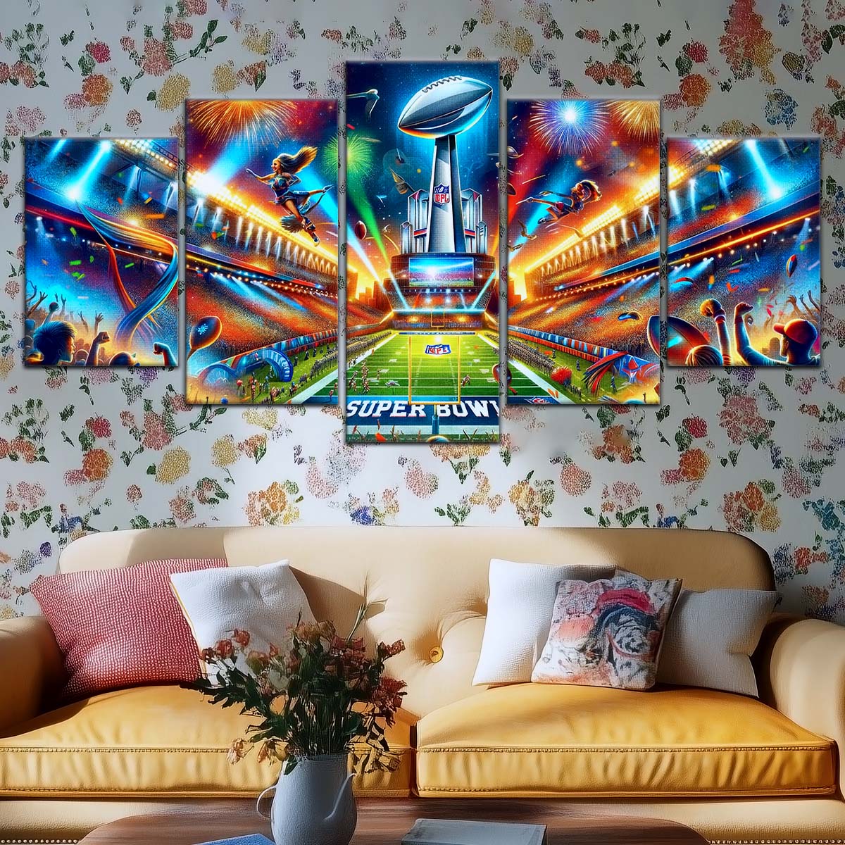 American Football Wall Art - AF5222 - Super Bowl Football Race For The NFL Trophy - American Football Poster - American Football Canvas