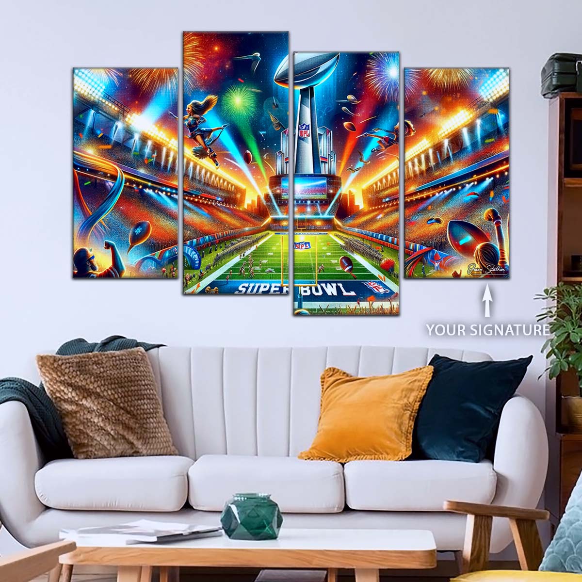 American Football Wall Art - AF5222 - Super Bowl Football Race For The NFL Trophy - American Football Poster - American Football Canvas