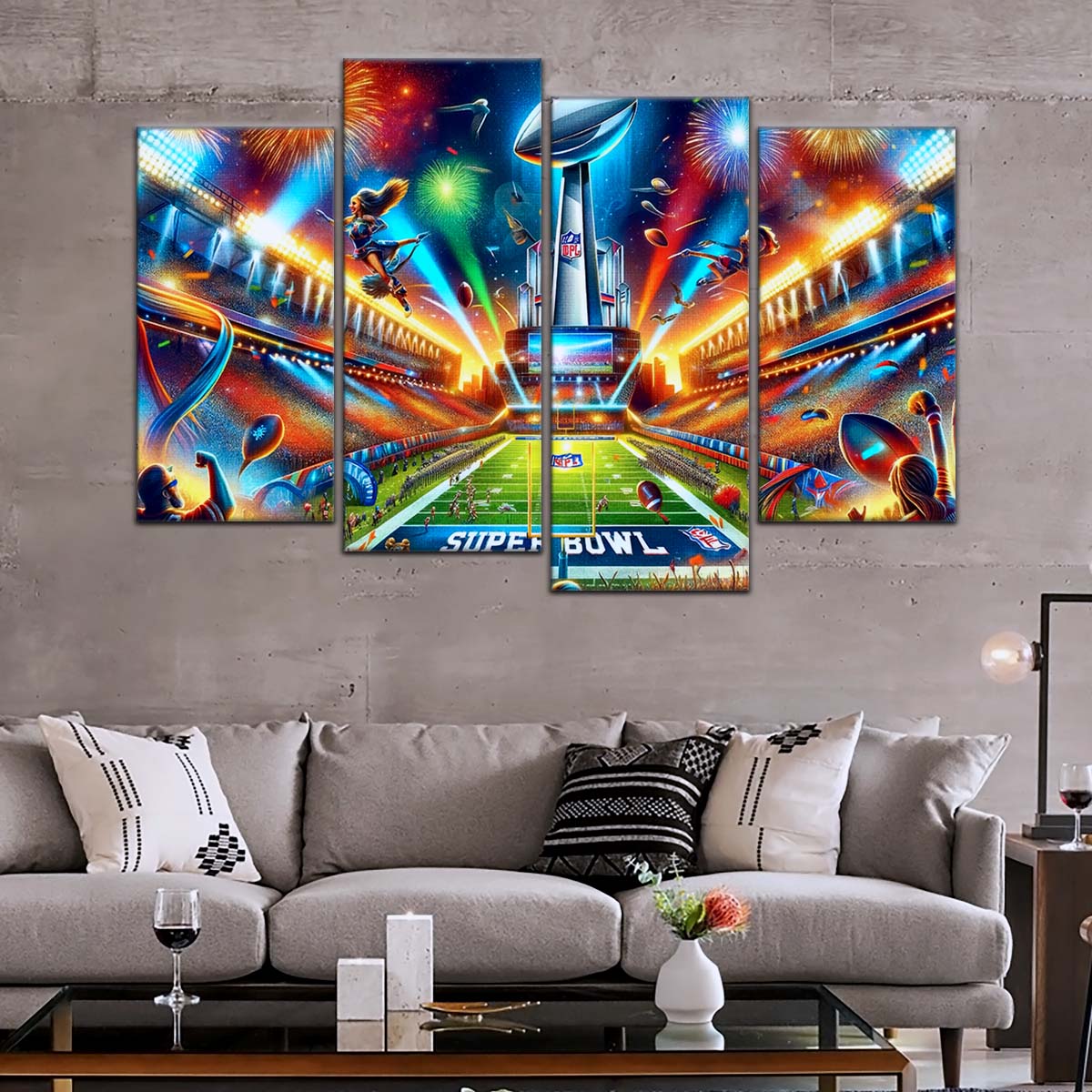 American Football Wall Art - AF5222 - Super Bowl Football Race For The NFL Trophy - American Football Poster - American Football Canvas