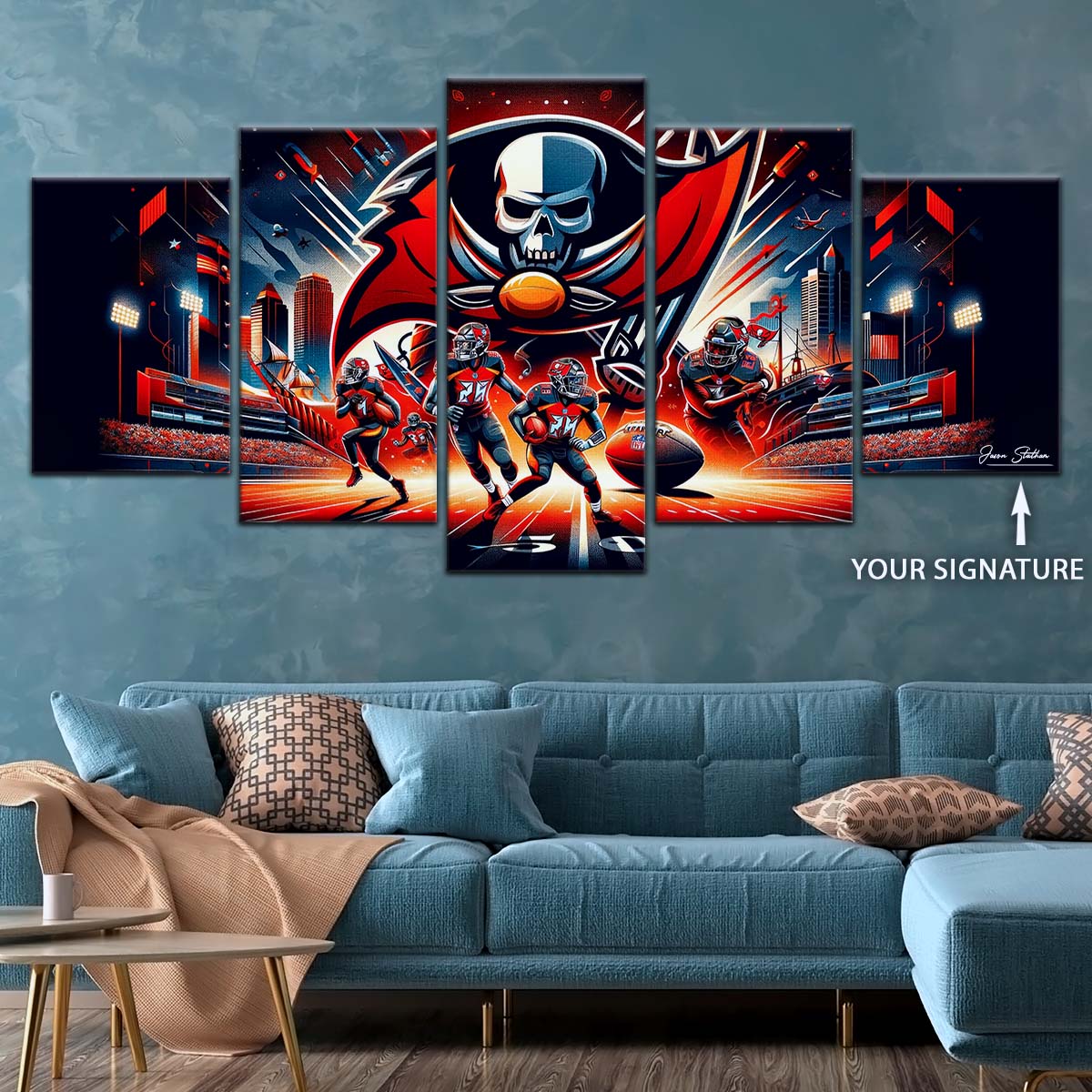 American Football Wall Art - AF5225 - Tampa Bay Buccaneers - Super Bowl Spirit - NFL Football Team - American Football Poster - American Football Canvas