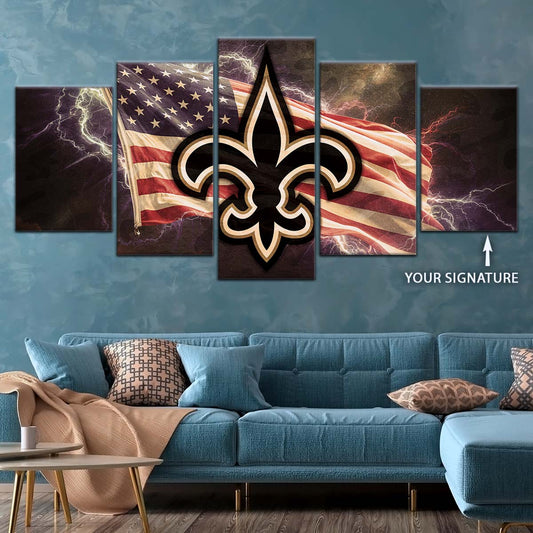 American Football Wall Art - AF5227 - New Orleans Saints - American Flag - NFL Football Team - American Football Poster - American Football Canvas