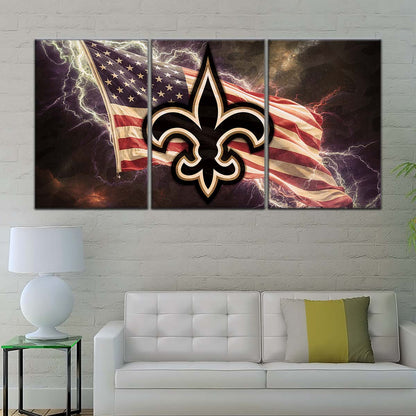 American Football Wall Art - AF5227 - New Orleans Saints - American Flag - NFL Football Team - American Football Poster - American Football Canvas